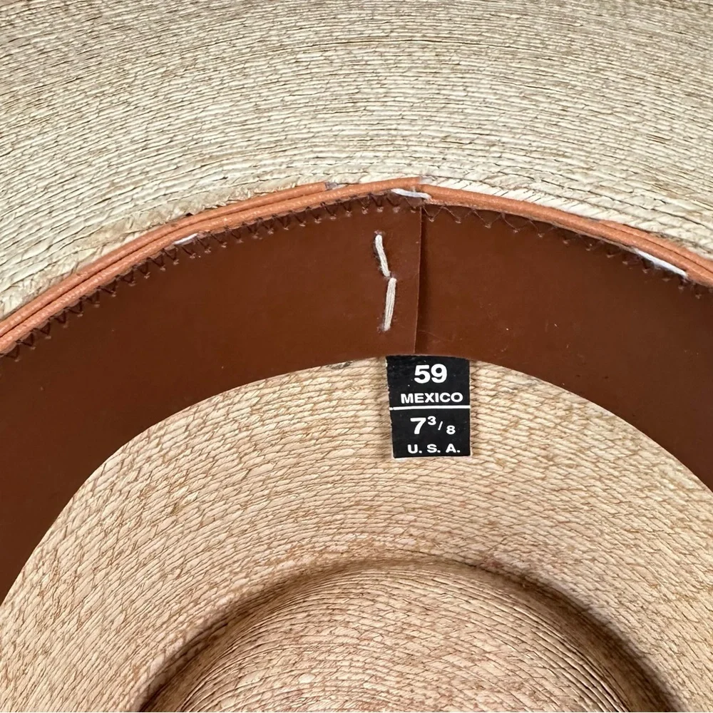 VINTAGE Hand Woven Boho Wide Brim Gaucho Sombrero Hat - Picture 10 of 10